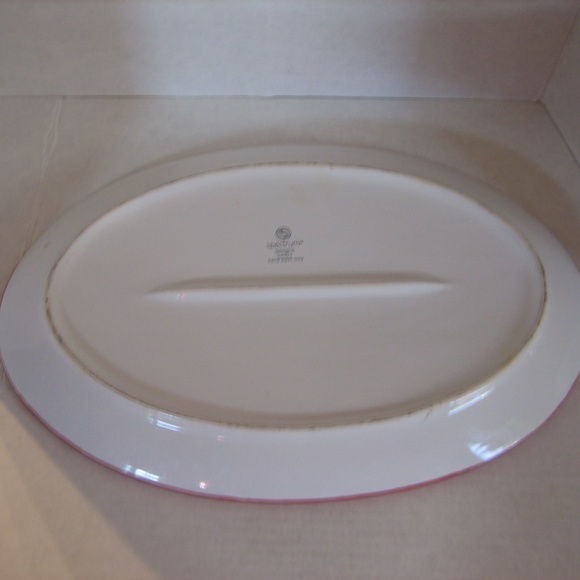 Spectrum Designz Happy Holidays White/Red/Black Oval Ceramic Platter 16in.Lx10.5 - Picture 2 of 5